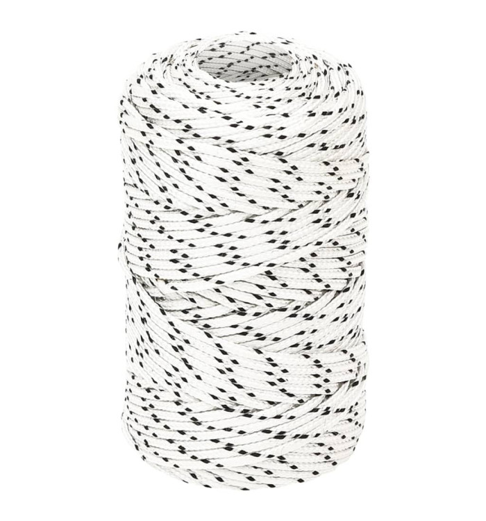 Corde de bateau tressé Blanc 2 mmx100 m Polyester | Mobilier & Déco