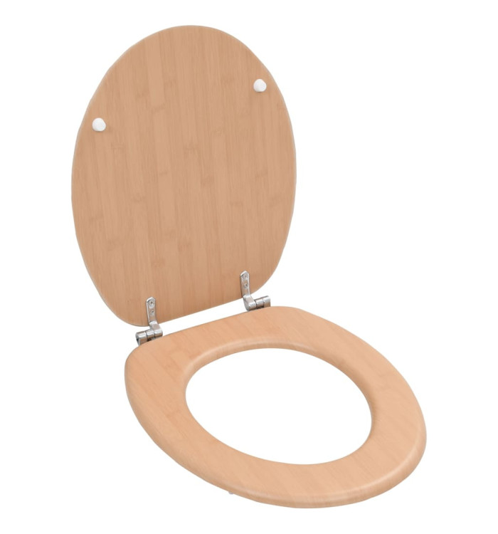 Siège de toilette avec couvercle MDF Design bambou | Mobilier & Déco