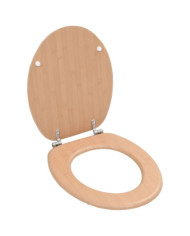 Siège de toilette avec couvercle MDF Design bambou | Mobilier & Déco
