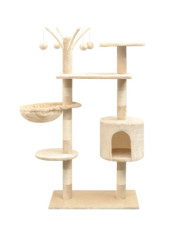 Arbre à chat avec griffoirs en sisal 125 cm Beige | Mobilier & Déco