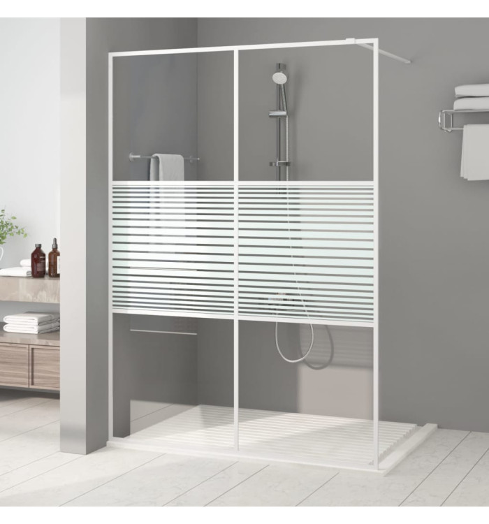 Paroi de douche Blanc 140x195 cm Verre ESG transparent | Mobilier & Déco