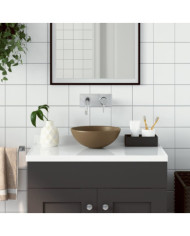 Lavabo de salle de bain Céramique Crème mat Rond | Mobilier & Déco