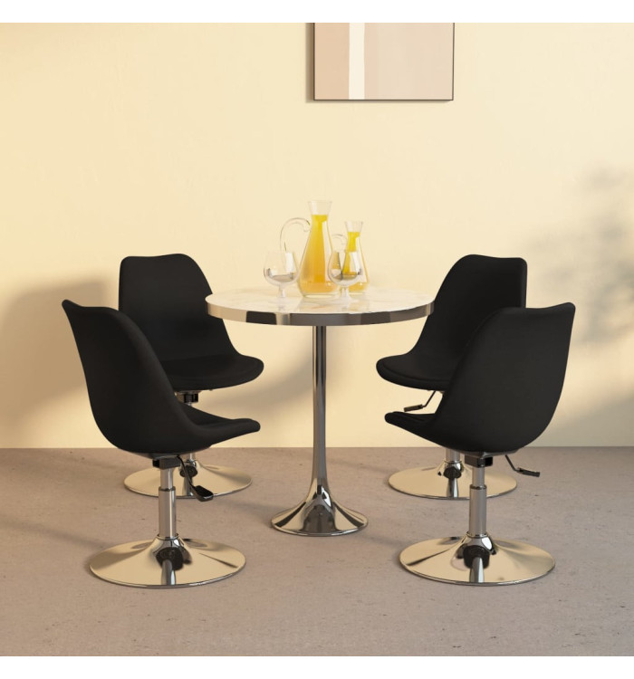 Chaises pivotantes à manger lot de 4 Noir Tissu | Mobilier & Déco