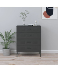 Commode Anthracite 80x35x101,5 cm Acier | Mobilier & Déco