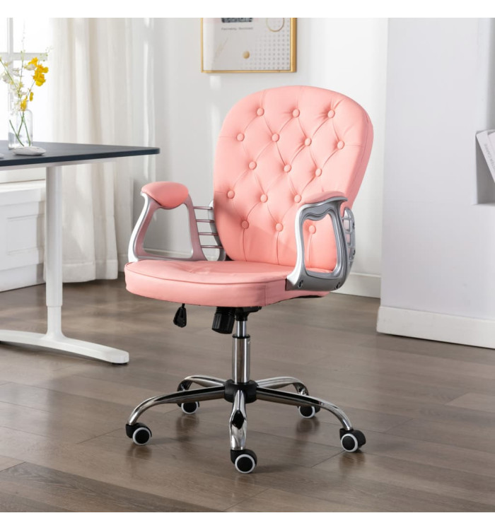 Chaise de bureau pivotante Rose Similicuir | Mobilier & Déco