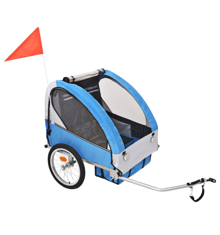Remorque de vélo gris et bleu 30 kg | Mobilier & Déco