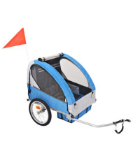 Remorque de vélo gris et bleu 30 kg | Mobilier & Déco