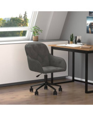 Chaise pivotante de bureau Gris foncé Velours | Mobilier & Déco