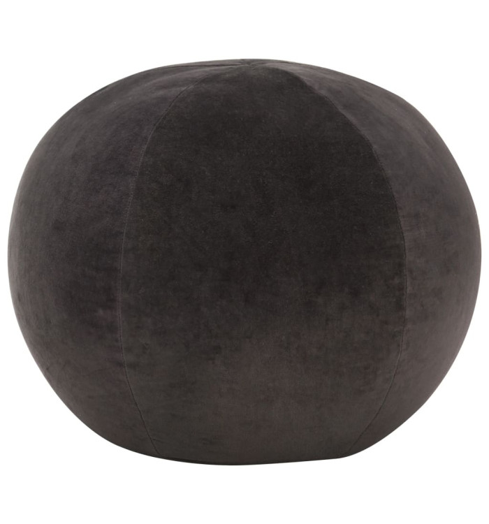 Pouf Velours de coton 50 x 35 cm Anthracite | Mobilier & Déco