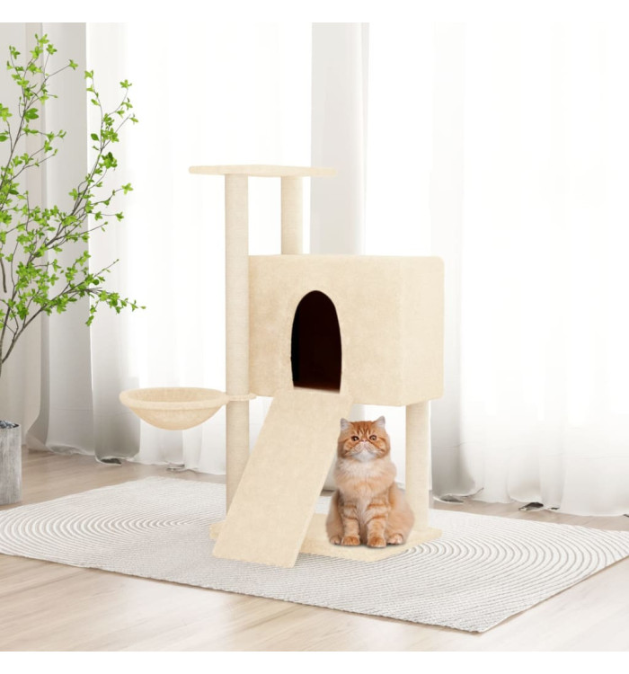 Arbre à chat avec griffoirs en sisal Crème 96 cm | Mobilier & Déco