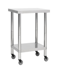 Table de travail de cuisine avec roues 60x60x85 cm Inox | Mobilier & Déco