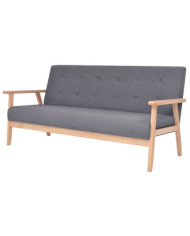 Canapé à 3 places Tissu Gris foncé | Mobilier & Déco