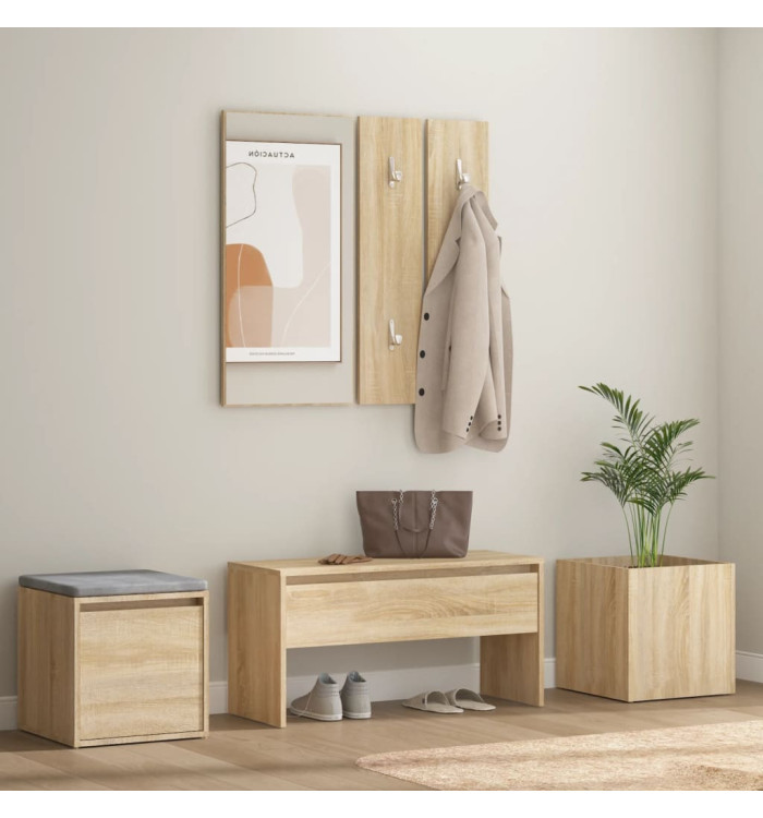Ensemble de meubles de couloir Chêne Sonoma Bois d'ingénierie | Mobilier & Déco
