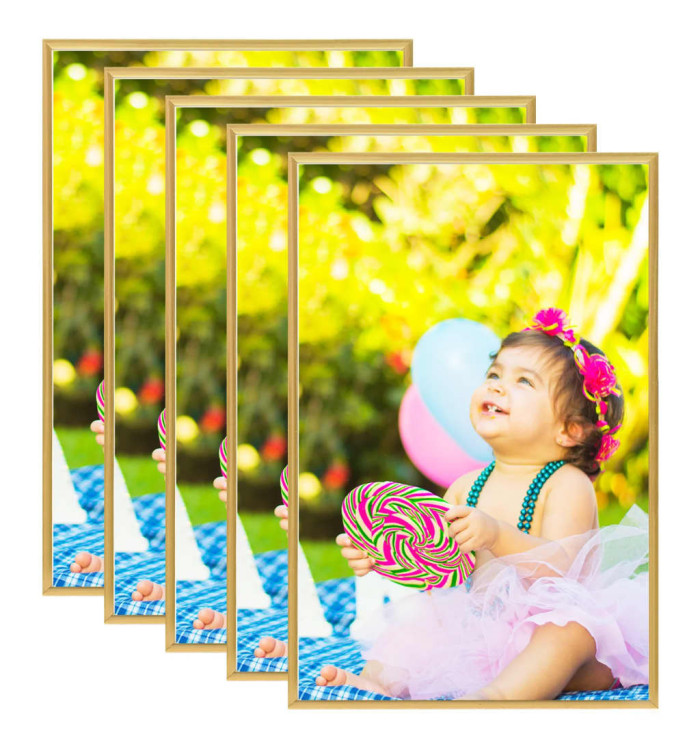 Collage de cadres photo 5 pcs de mur Doré 70x90 cm MDF | Mobilier & Déco
