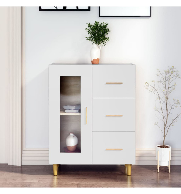 Buffet blanc 69,5x34x90 cm bois d'ingénierie | Mobilier & Déco