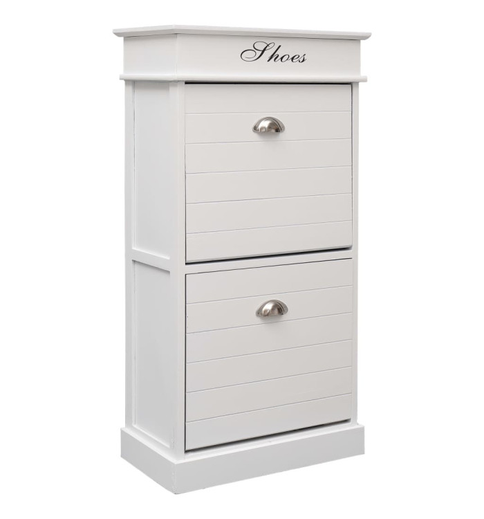 Armoire à chaussures Blanc 50 x 28 x 98 cm Bois de Paulownia | Mobilier & Déco