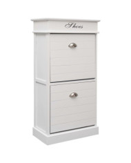 Armoire à chaussures Blanc 50 x 28 x 98 cm Bois de Paulownia | Mobilier & Déco