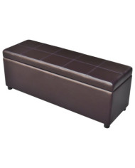 Banc long de rangement bois marron | Mobilier & Déco