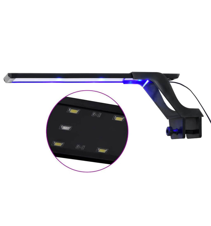 Lampe à LED d'aquarium avec pince 35-55 cm Bleu et blanc | Mobilier & Déco