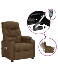 Fauteuil électrique de massage Marron Tissu | Mobilier & Déco