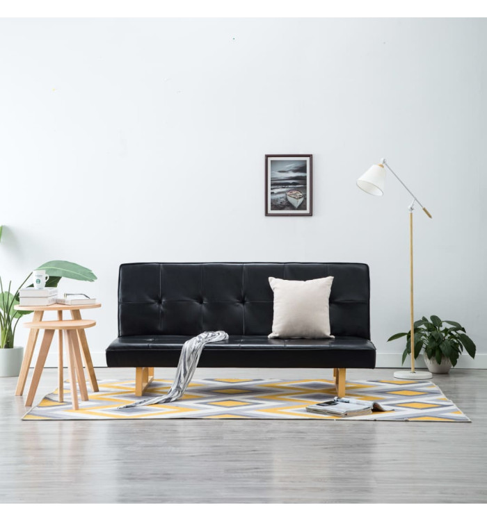 Canapé-lit Similicuir Noir | Mobilier & Déco