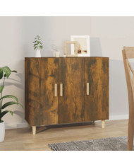 Buffet chêne fumé 90x34x80 cm bois d'ingénierie | Mobilier & Déco