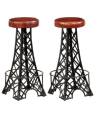 Tabourets de bar lot de 2 cuir véritable | Mobilier & Déco