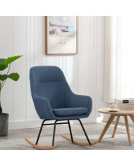 Chaise à bascule Bleu Tissu | Mobilier & Déco