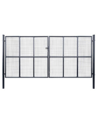 Portail en maille de jardin Acier galvanisé 400 x 200 cm Gris | Mobilier & Déco