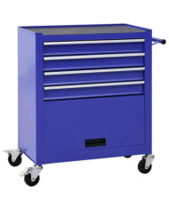 Chariot à outils avec 4 tiroirs Acier Bleu | Mobilier & Déco