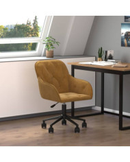 Chaise pivotante de bureau Marron Velours | Mobilier & Déco