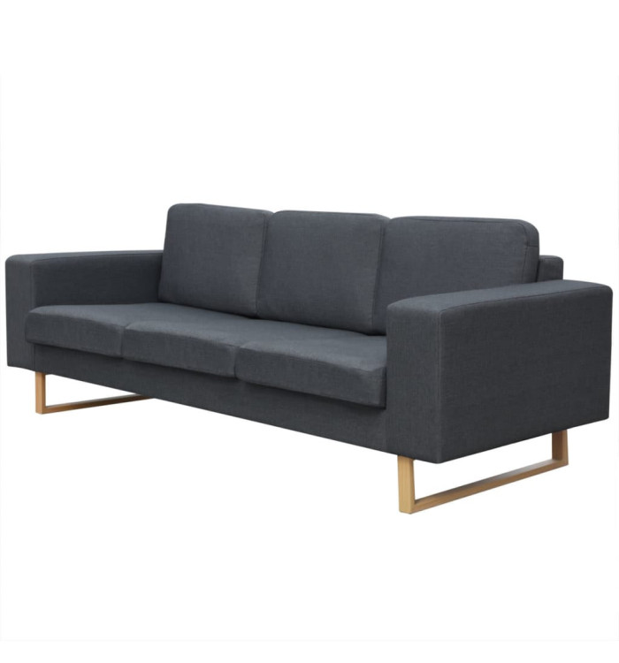 Canapé avec 3 places Tissu Gris foncé | Mobilier & Déco