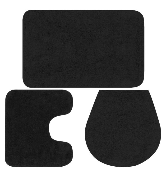 Jeu de tapis de salle de bain 3 pcs Tissu Anthracite | Mobilier & Déco