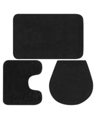 Jeu de tapis de salle de bain 3 pcs Tissu Anthracite | Mobilier & Déco