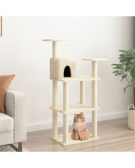 Arbre à chat avec griffoirs en sisal crème 118,5 cm | Mobilier & Déco