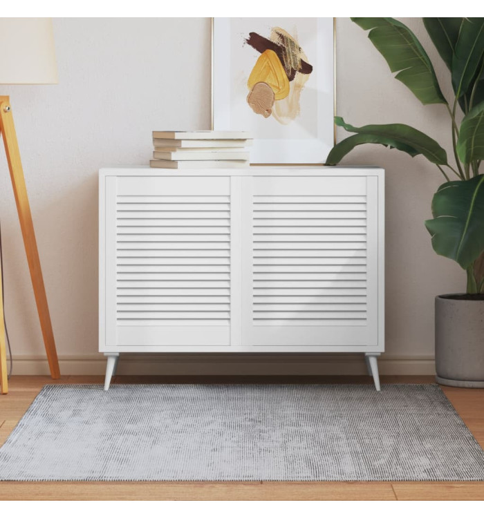 Portes d'armoire à persiennes 2pcs blanc 61,5x49,4cm pin massif | Mobilier & Déco