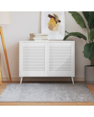 Portes d'armoire à persiennes 2pcs blanc 61,5x49,4cm pin massif | Mobilier & Déco