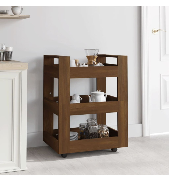 Chariot de cuisine Chêne marron 60x45x80 cm Bois d'ingénierie | Mobilier & Déco
