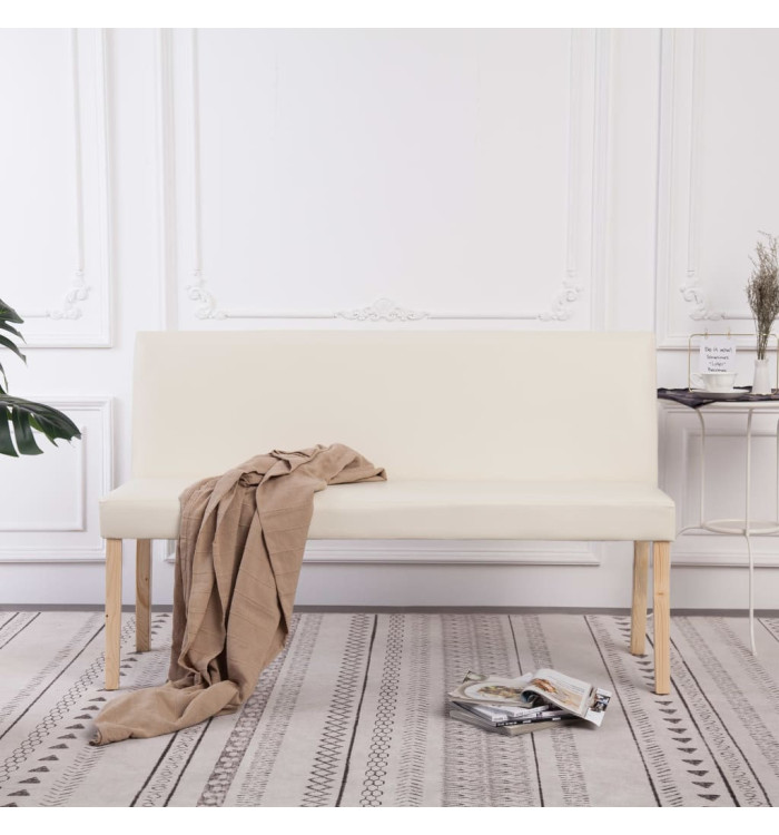 Banc 139,5 cm Crème Similicuir | Mobilier & Déco
