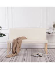 Banc 139,5 cm Crème Similicuir | Mobilier & Déco