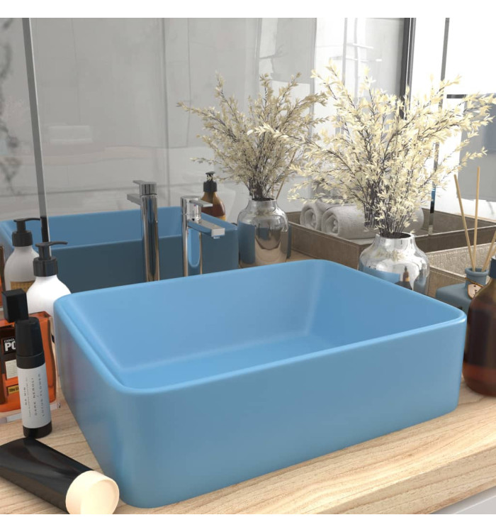 Lavabo de luxe Bleu clair mat 41x30x12 cm Céramique | Mobilier & Déco