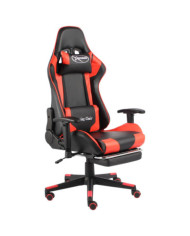 Chaise de jeu pivotante avec repose-pied Rouge PVC | Mobilier & Déco
