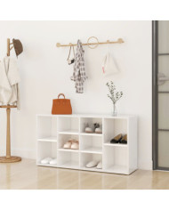 Banc à chaussures Blanc brillant 103x30x54,5 cm Bois ingénierie | Mobilier & Déco