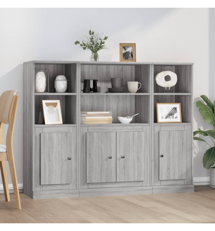 Buffets 3 pcs sonoma gris bois d'ingénierie | Mobilier & Déco