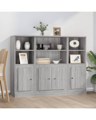 Buffets 3 pcs sonoma gris bois d'ingénierie | Mobilier & Déco