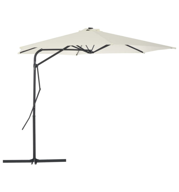 Parasol d'extérieur avec poteau en acier 300 cm Sable | Mobilier & Déco