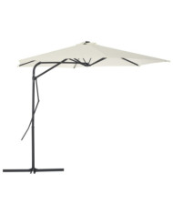 Parasol d'extérieur avec poteau en acier 300 cm Sable | Mobilier & Déco
