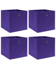 Boîtes de rangement 4 pcs Tissu intissé 28x28x28 cm Violet | Mobilier & Déco