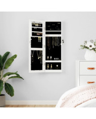 Armoire à bijoux avec miroir murale blanc 30x8,5x90 cm | Mobilier & Déco