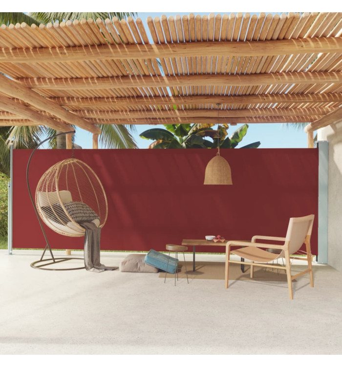 Auvent latéral rétractable de patio 180x600 cm Rouge | Mobilier & Déco